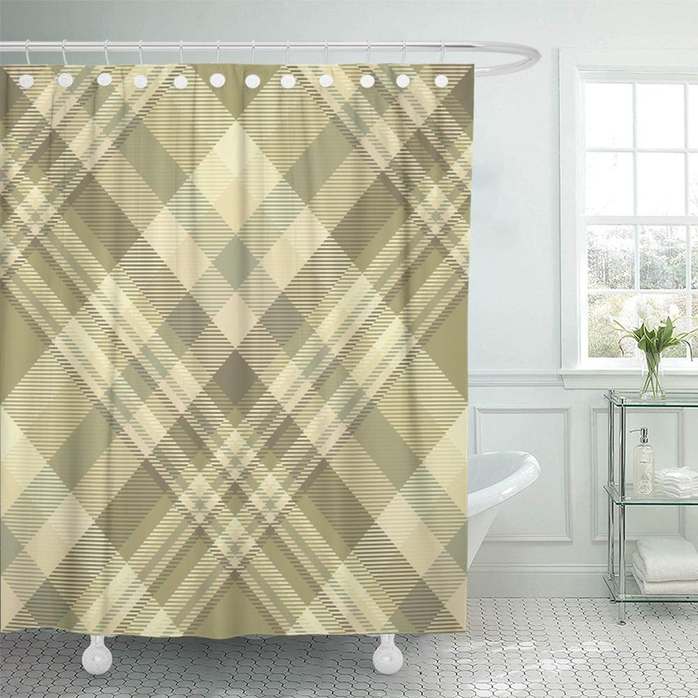 KSADK Green Bedding Tartan Plaid Pattern Checkered in Palette of Olive