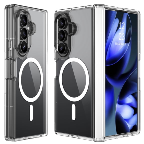 Magnetic Clear Case for Samsung Galaxy Z Fold8 Ultra 5G 8.0", Built-in Hinge Protection, MagSafe Compatible Shockproof Slim Protective Cover, Clear