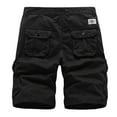 thumbnail image 2 of Kvture Men's Cotton Plus Size Cargo Shorts Multi-Pockets Solid Color Shorts Summer Loose Lightweight Beach Shorts Work Pants Black XXXL, 2 of 7