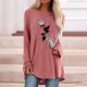 thumbnail image 2 of Camiseta de manga larga suelta con cuello redondo y estampado informal para mujer de Halloween, blusa, camisas Pompotops FGAJ5003, 2 of 4