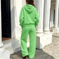 thumbnail image 6 of JULMCOMO Girls Sweatsuits Fleece Full Zip Up Long Sleeve Comfy Hoodie Casual Tracksuits Drawstring Loose Sweatpants Soft Two Piece Sets with Front Pocket Mint Green 5-6 Years, 6 of 6