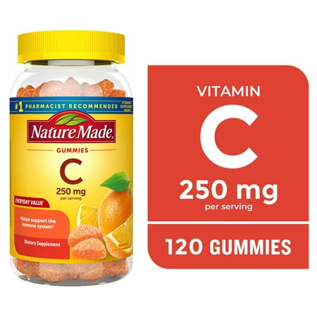 Nature Made Vitamin C 250 mg Per Serving Gummies, Dietary Supplement, 120 Count
