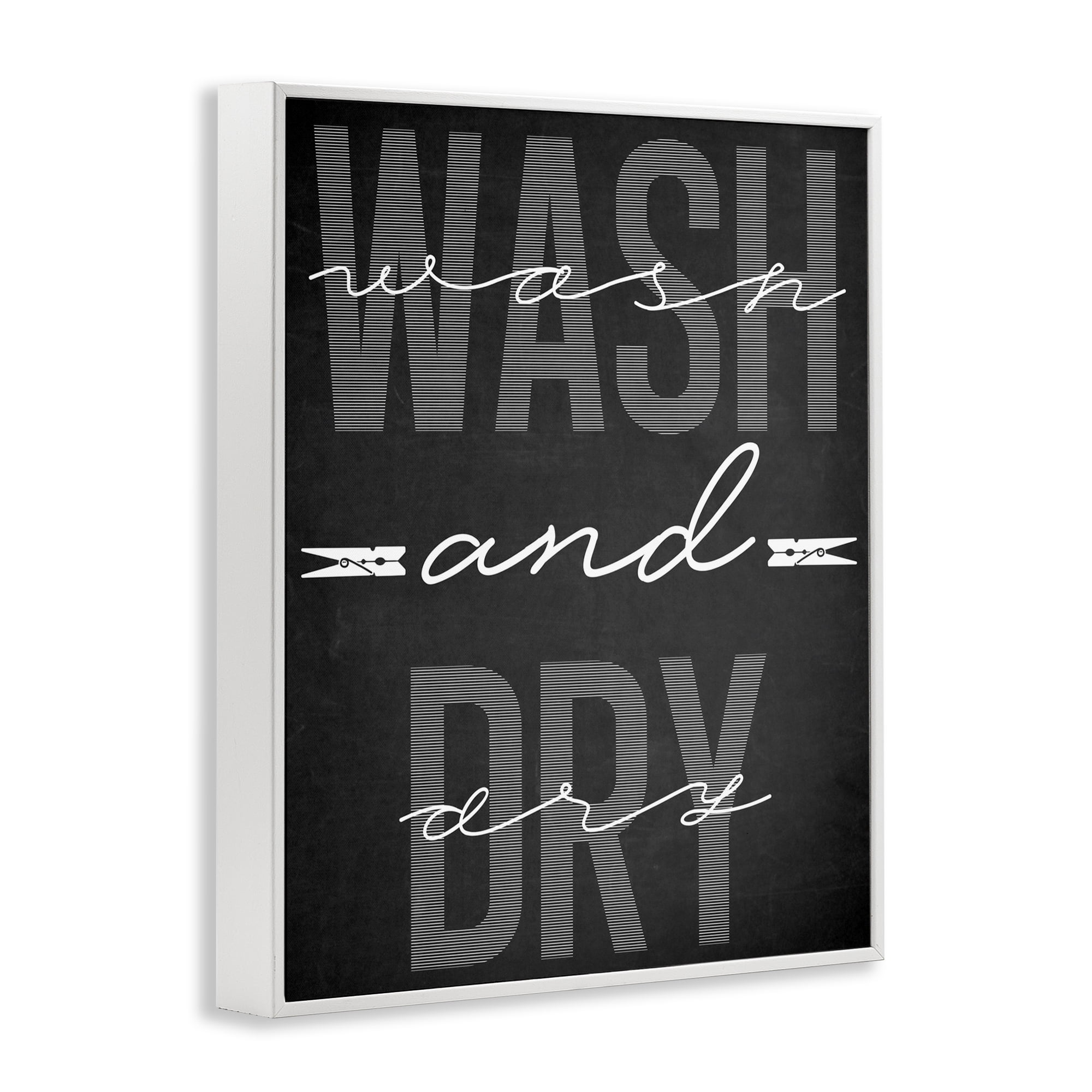 Wash And Dry Black Minimal White Framed Giclee Art, design by Marcus Prime