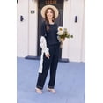 thumbnail image 4 of EKOUAER Lounge Sets for Women Waffle Knit Womens Pajama Sets 2 Piece Pjs Sets with Pockets Short Sleeve Top Long Pant, 4 of 6