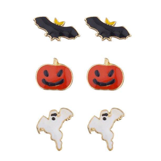 Lux Accessories Lux Accessories Festive Halloween Bat Pumpkin Ghost