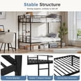 thumbnail image 5 of YIORTWO Bunk Bed Twin Over Twin, Heavy Duty Metal Bunk Beds with Safety Rails & Ladder, Space-Saving Design,440lbs Capacity,No Box Spring Needed, Black, 5 of 6