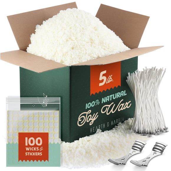Kit de suministros para hacer velas, cera de soja natural Hearth & Harbor, 2,27 kg