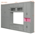 thumbnail image 2 of Harper & Bright Designs Twin Size Murphy Bed with Cabinets and TV Stand, Wooden Twin Cabinet Bed Wall Bed with Storage Shelves, Folding Wall Chest Bed with 2 Drawers, Gray, 2 of 18