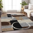 thumbnail image 5 of HomeRoots 675088 8 x 10 ft. Pewter Gray & Black Geometric Washable Machine Made Rectangle Area Rug with UV Protection, 5 of 9