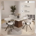 thumbnail image 6 of LeisureMod Dining Chair Upholstered in Leather with Curved Open-Back Design and Powder-Coated Iron Legs for Modern Home, Living Room, Kitchen Nymia Collection in Dark Walnut/White, 6 of 12