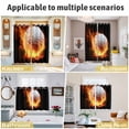thumbnail image 6 of Golf Ball Kitchen Curtains Short 45 Inch Length, Sport Modern Glowing Burning Classic Art Grommet Top Bedroom Living Room Curtains, Light Filtering Cafe Curtain Drapes 2 Panels Set 84''x45'', 6 of 9