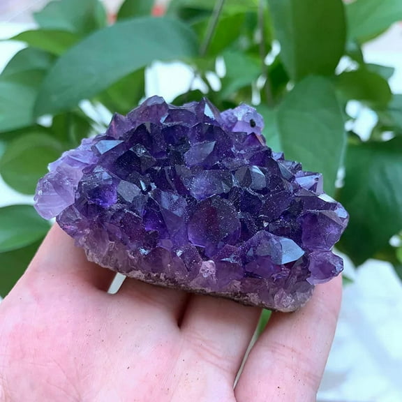 K-KED 60-80g Natural Amethyst Quartz Cluster Geode Druzy Specimen Crystal Reiki Stone