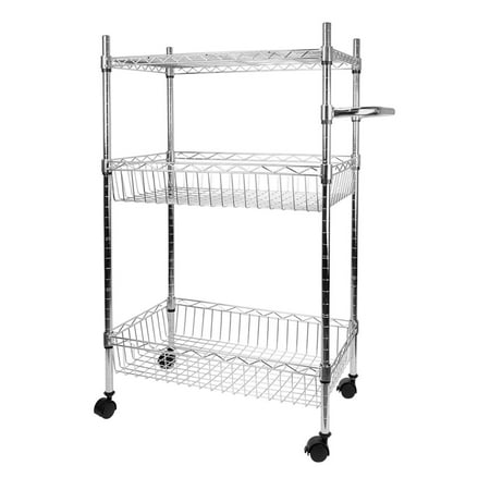 Sortwise 3 Tier Rolling Kitchen Cart With Wheels Storage Rack