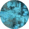thumbnail image 1 of Ahgly Company Indoor Round Oriental Light Blue Industrial Area Rugs, 4' Round, 1 of 4