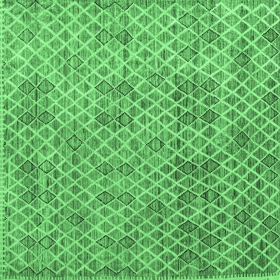 Ahgly Company Indoor Square Abstract Emerald Green Modern Area Rugs, 5' Square