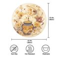 thumbnail image 3 of 15.4" Round Placemat Set of 4 Polyester Fabric Place Mats Non-Slip Dining Kitchen Table Mats for Kitchen Party Decor Bears Are Eating Honey, 3 of 5