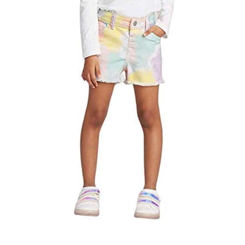 Cat Jack Toddler Girls Pastel Rainbow Tie-Dye Cutoff Jean Shorts