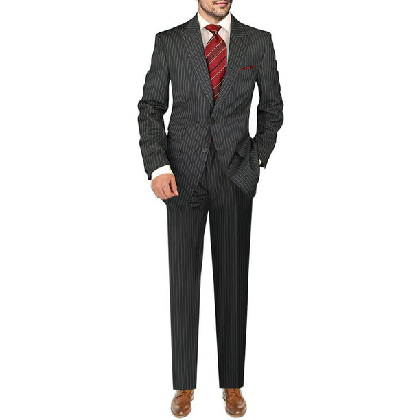DTI GV Executive Italian Mens 2 Button Wool Suit Peak Lapel Jacket Pant ...