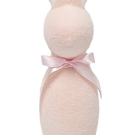 Way to Celebrate Easter Flocked Bunny Decor, Pink, 16"