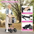 thumbnail image 6 of COSYWILL Steerable Knee Scooter,Knee Walker Scooter for Adults with 10" Front Wheels,Foldable Knee Scooter for Foot Surgery Crutches Alternative,Pink, 6 of 7