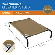 The Original Coolaroo Elevated Pet Dog Bed, Indoor & Outdoor Use, Durable, Cooling, Nutmeg, Large, 51 L x 31.50 W x 8 H