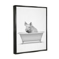 thumbnail image 3 of Stupell Industries Pig In Tub Bathroom Animal Animals & Insects Painting Black Floater Framed Art Print Wall Art, 3 of 6