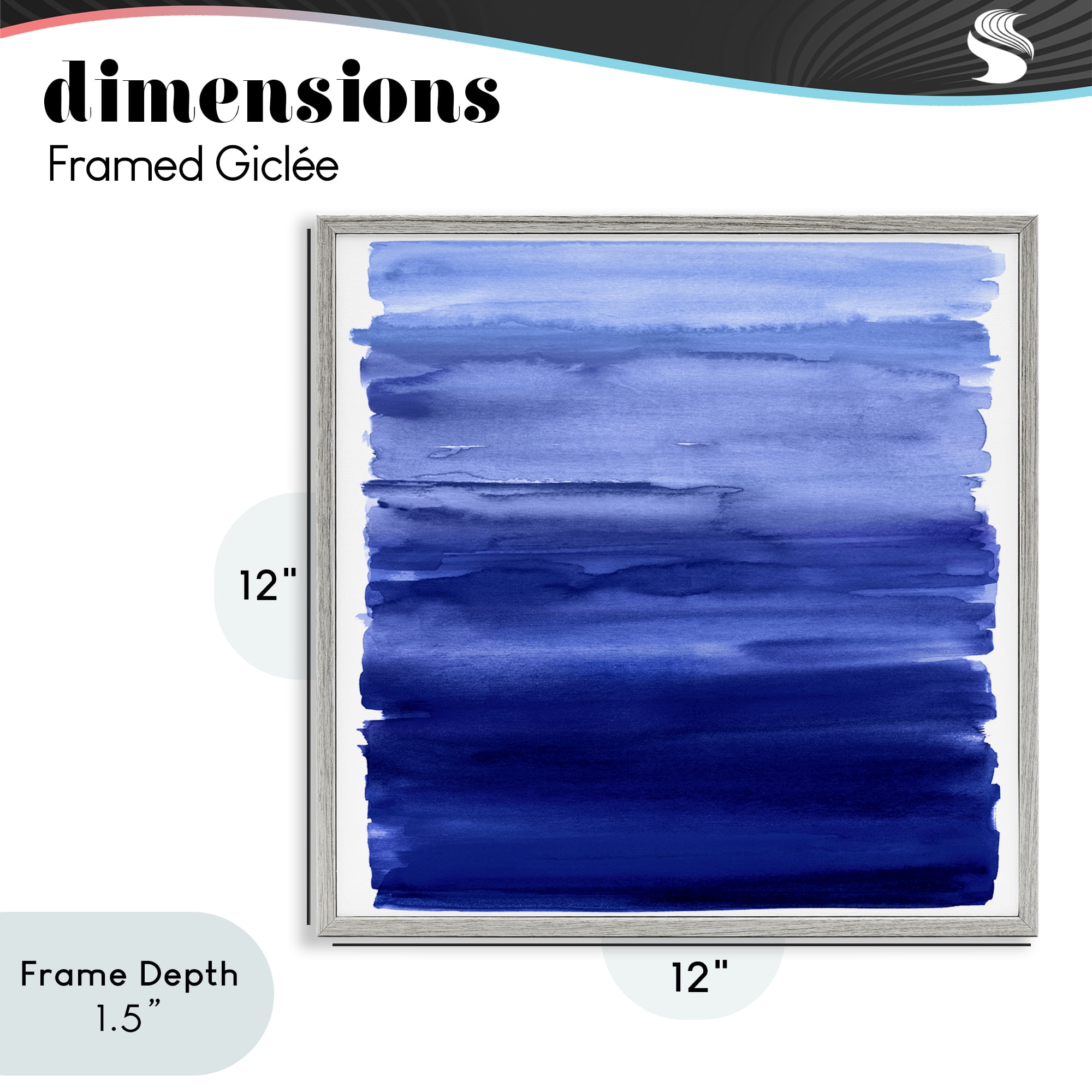 Stupell Industries Indigo Ombre Gradient Gray Framed Giclee Art, design by Allie Corbin
