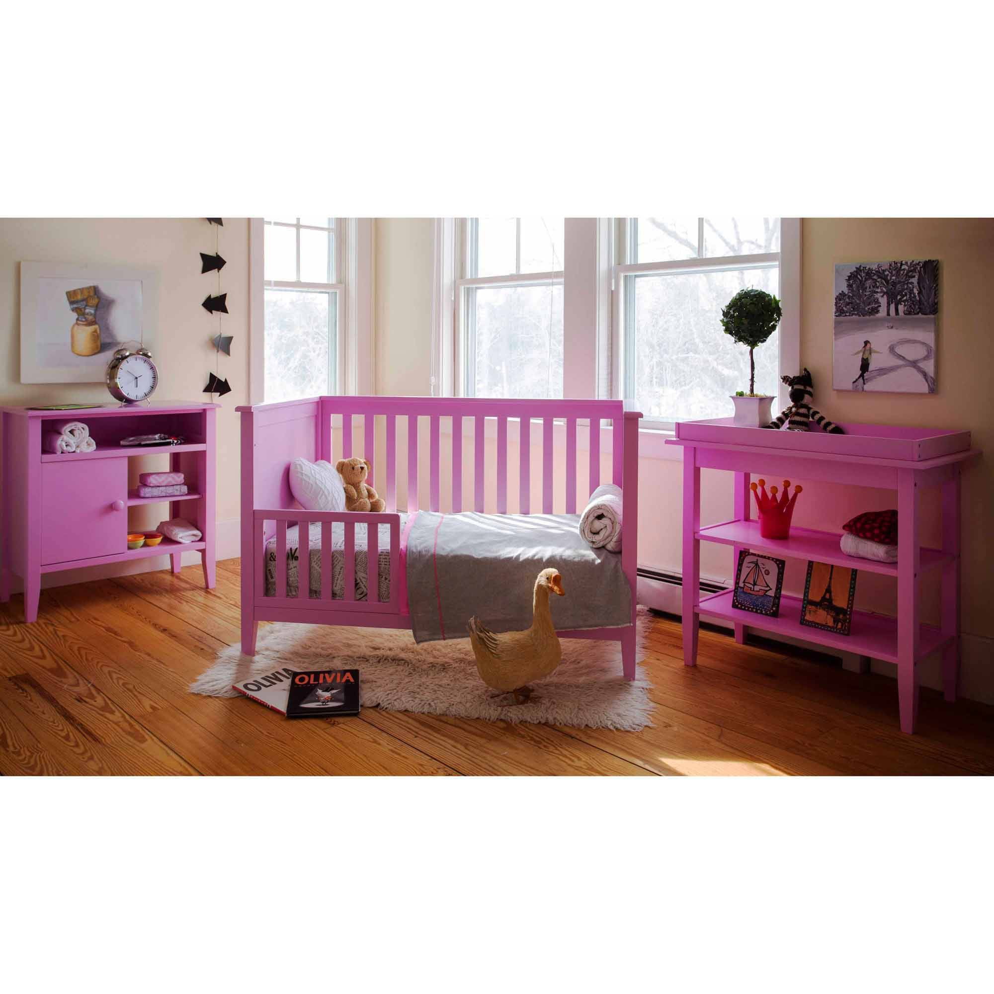 Lolly Me Color Me 3 In 1 Convertible Crib Bubble Gum Pink