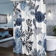 thumbnail image 3 of Ocean Turtles Shower Curtains for Bathroom, Retro Watercolor Blue Corals Turtles Washable Fabric Shower Curtain with Hooks Waterproof Bathroom Decor Sets, 36 x 78 Inches, 3 of 9