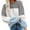 Gray, variant on Sweaters for Women Trendy Womens Crew Neck Long Sleeve Color Block Knit Sweater Casual Pullover Jumper Tops Women's Sweaters Womens Tops Brown L