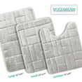 thumbnail image 2 of Clara Clark Bathroom Rugs, Velvet Memory Foam Bath Mat, Ultra Soft Non Slip and Absorbent - Tiled - Set Small, Large & Contour - Silver, 2 of 6