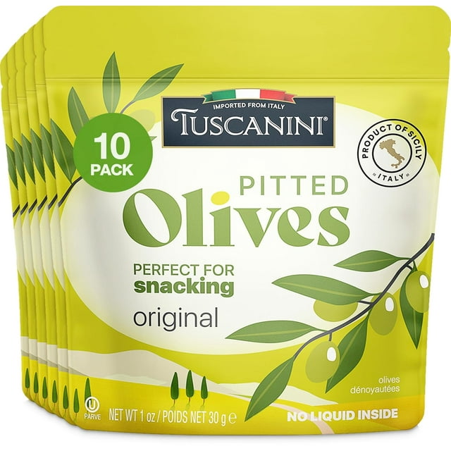 Tuscanini Original Pitted Olives Pouch 30g (10 Pack)