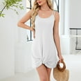 thumbnail image 6 of Women's Twist Strap Summer Dress, Round Neck Satin Slip Dress, Casual Mini Dress for Daily Wear, 6 of 9