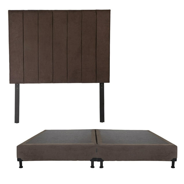 Box Base Cama King Size + Cabecera Argos Chocolate Dicasa Bless
