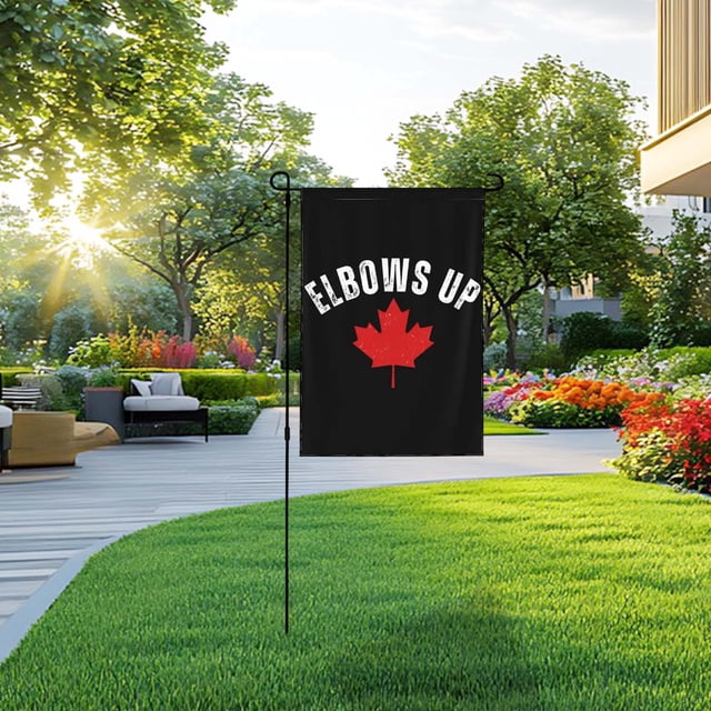 PRETXORVE Canada Garden Double-Side Strong And Free Canadian Yard Sign No Flagpole
