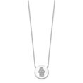 thumbnail image 2 of 925 Sterling Silver Necklace with Pendants Chain Hamsa w/CZ w/2in ext. 16 inch, 2 of 4