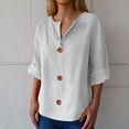 thumbnail image 2 of Summer Tops, Women Blouses, Women's Casual V Neck Button Down Shirt for Everyday Use with Classic Design and Comfortable Fit Ideal for Spring Summer Fall Seasons, 2 of 5