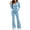 Light Blue, variant on Tracksuits for Women Set 2 Piece Velour Full Zip Long Sleeve Hooded Jackets Flare Pants Fall Winter Athleisure Outfits(Small,Navy)