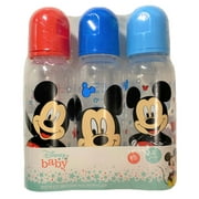 BABY BOTTLE SET 3 - BOYS - DISNEY MICKEY 3 FACES - 9 oz BPA FREE