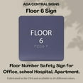 thumbnail image 6 of ADA CENTRAL SIGNS - 6" X6" Floor 6 Sign - ADA Compliant Tactile Graphics Grade 2 Braille Text Acrylic Wall Signs - Directional Assistance, Floor Number Safety for Office, school Hospital, Apartment, 6 of 7