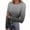 Gray, variant on VEKDONE Women Long Sleeve Shirts Ribbed Knit Slim Fit Tops Gradient Color Basic Tee Casual Stretch Crewneck Blouses Underscrubs Layer Clothes