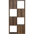 thumbnail image 1 of Estantería Abierta de 8 Cubos de madera, Librero color Nogal, 1 of 8