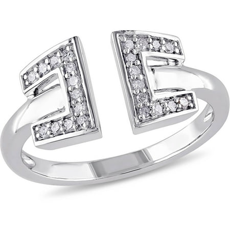 Miabella 1/8 Carat T.W. Diamond Sterling Silver Fashion Ring