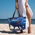 thumbnail image 6 of Kdxio Moonlit Blue Wolf for Beach Bag for Women Large Beach Tote Bag Waterproof Sandproof Swim Bag with Zipper Pockets Beach Vacation Travel, 6 of 7