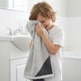thumbnail image 6 of Unique Bargains 2Pcs Pure Cotton Soft Absorbent Hand Towels Grey 29" x 13", 6 of 8