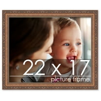22x17 Antique Gold Bronze Wood Picture Frame - UV Acrylic, Foam Board Backing, Hanging Hardware