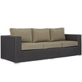 thumbnail image 2 of Modway Convene Aluminum and Rattan Outdoor Patio Sofa in Espresso/Mocha, 2 of 5