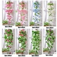 thumbnail image 5 of Artificial Fake Hanging Silk Flowers Vine Plant Home Garden Decor Indoor Outdoor 1PCS Blue, 5 of 7