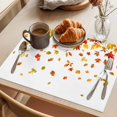 thumbnail image 3 of Orange Maple Leaves Fall Placemats Set of 8 Thanksgiving Farmhouse Art Place Mats Indoor Wipeable Table Mats Washable Cloth Dining Table Placemats for Kitchen Holiday Party Home Decor 13x19 Inch, 3 of 9
