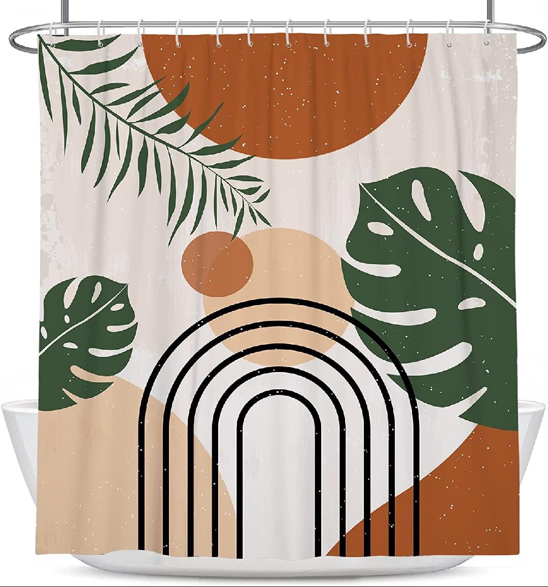 Modern Abstract Mid Century Shower Curtain 60 x 72 Inch Contemporary